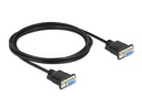 Delock Anschlusskabel RS-232 - RS-232 DB9 (f-f), Nullmodem 2 m