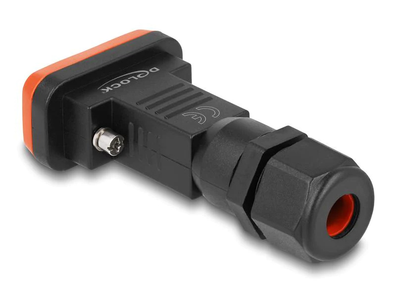 Delock Adapter D-Sub HD 9 Pin Stecker mit Gehäuse IP67 wasserfest