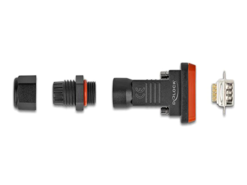 Delock Adapter D-Sub HD 9 Pin Stecker mit Gehäuse IP67 wasserfest