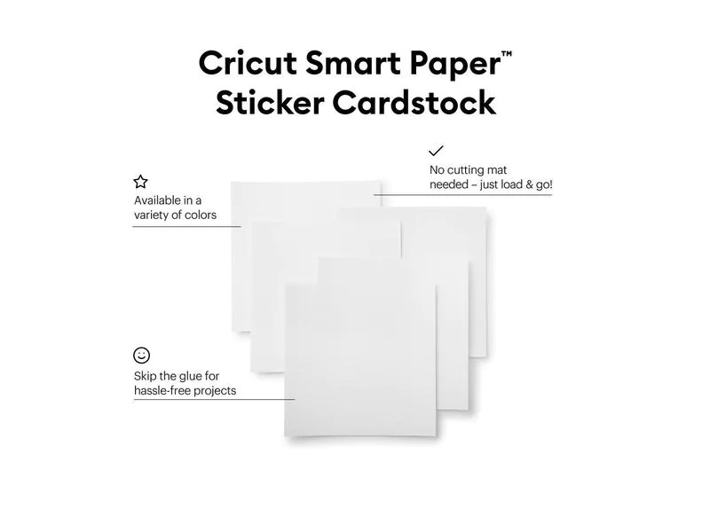 Cricut Stickerpapier Smart 30.5 x 30.5 cm, 10 Blatt, Weiss