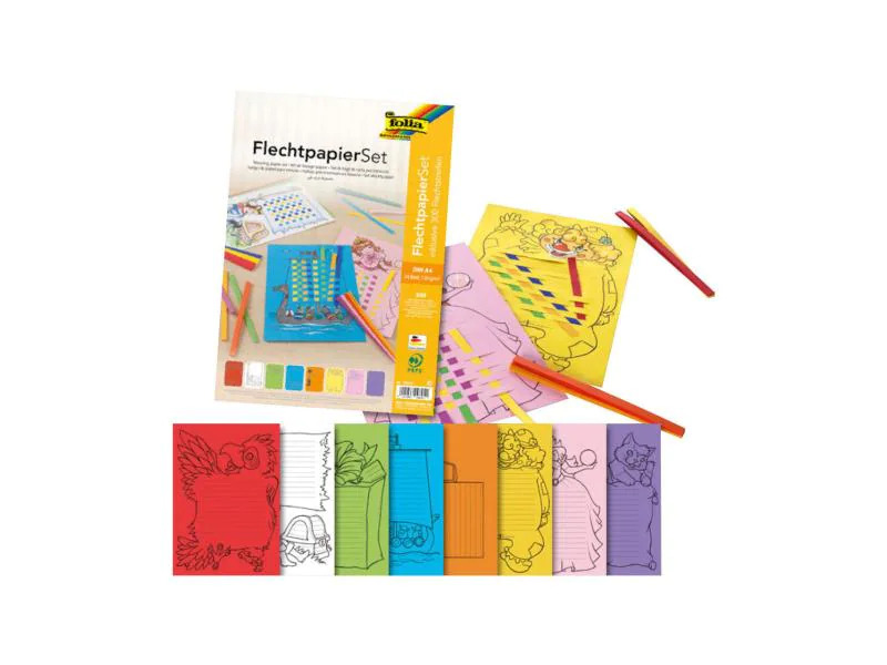 Folia Bastelpapier Flechtpapier für 24 Flechtmotive A4