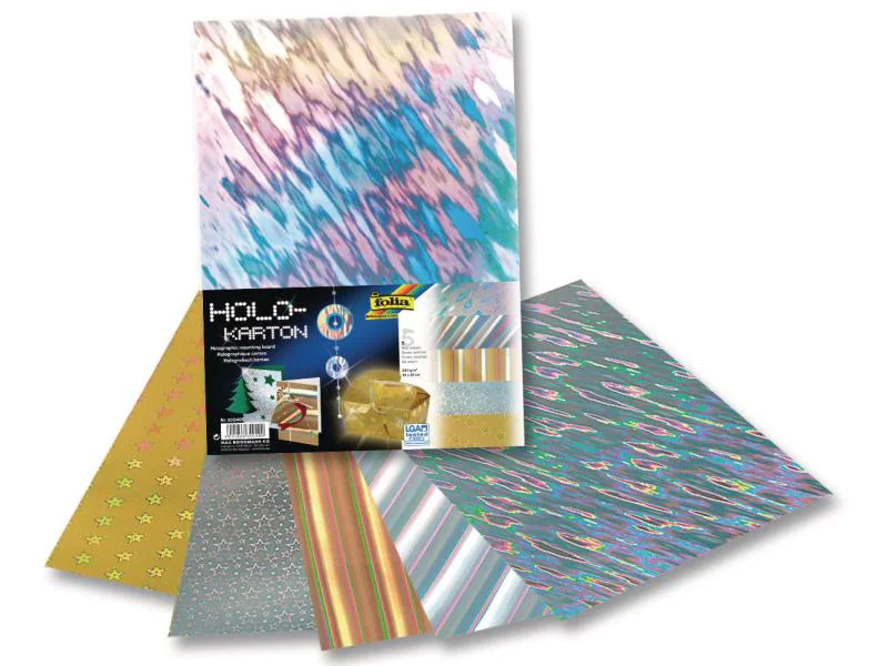 Folia Bastelpapier Holographischer Karton sortiert Mehrfarbig