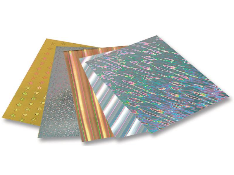Folia Bastelpapier Holographischer Karton sortiert Mehrfarbig