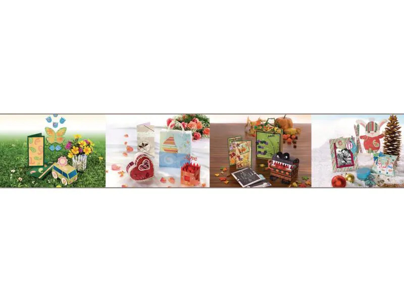 Folia Designpapier Block Blumen Farbig Motiv