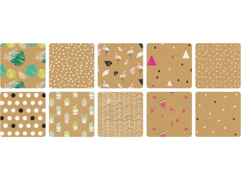 Folia Kraftkarton Kraftpapier Motivblock  A4, 20 Blatt Braun