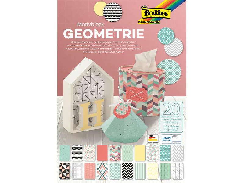 Folia Motivblock Geometrie Mehrfarbig