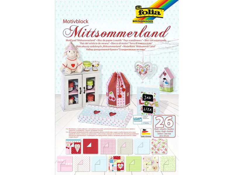 Folia Motivblock Mittsommerland Farbig Motiv