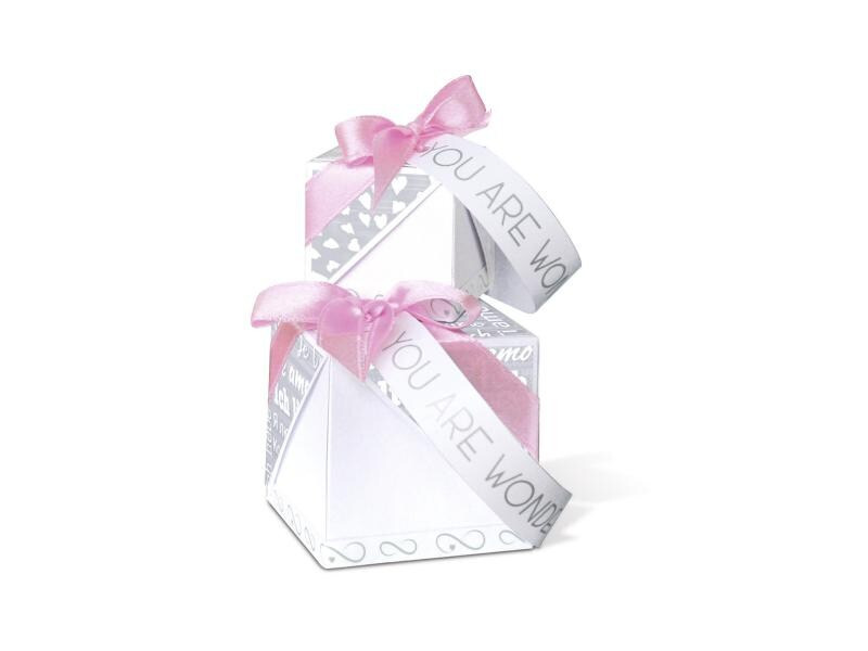 URSUS Bastelpapier 300 g/m2 18 Blatt, Rosa/Weiss, Hochzeit
