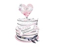 URSUS Bastelpapier 300 g/m2 18 Blatt, Rosa/Weiss, Hochzeit