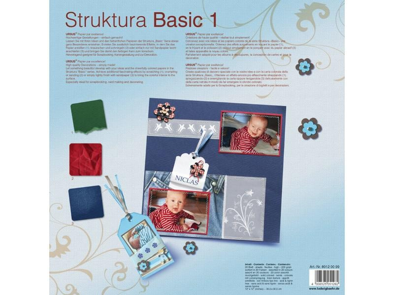 URSUS Fotokarton Basic 1, 30.5 x 30.5 cm, 20 Blatt