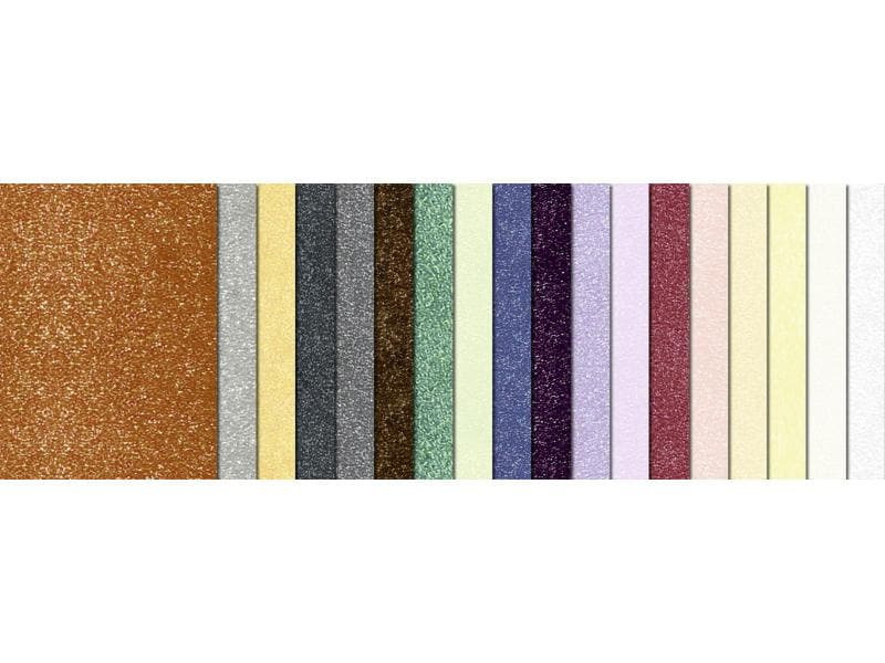 URSUS Glitzerpapier Starlight 23 x 33 cm, 200 g/m², 18 Blatt