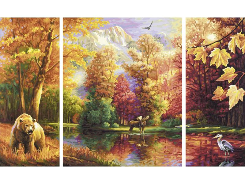 Schipper Malset Malen nach Zahlen Indian Summer (Triptychon)