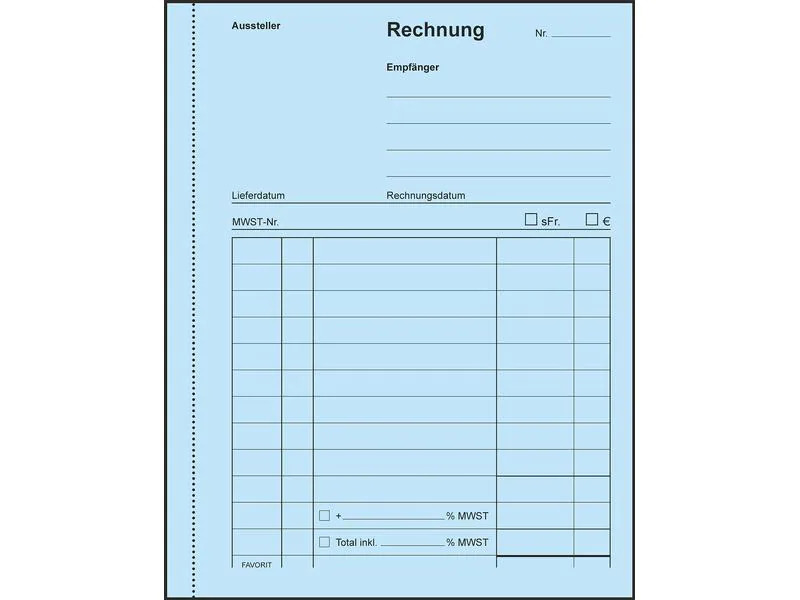 Favorit Durchschreibeblock 113 x 144 mm Rechnungen, 50 x 2 Blatt