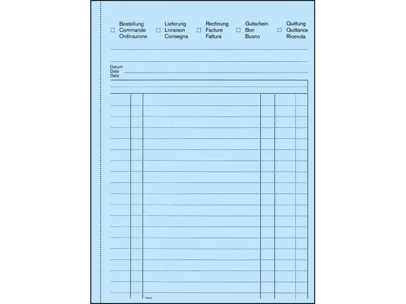Favorit Durchschreibeblock 156 x 210 mm Mehrzweckbuch, Blau/Weiss