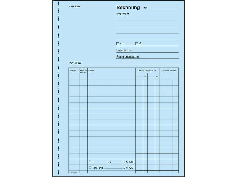 Favorit Durchschreibeblock 156 x 210 mm Rechnungen, 50 x 2 Blatt