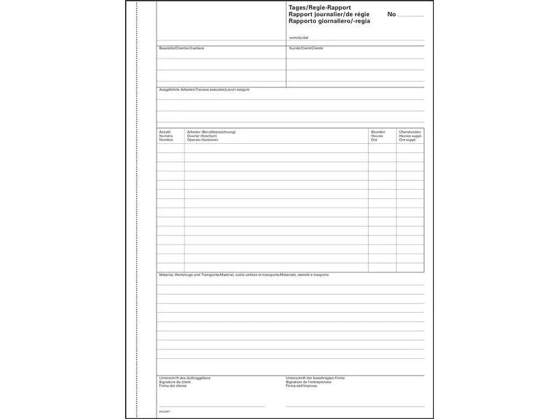 Favorit Durchschreibeblock 220 x 297 mm, Tages-/Regie-Rapporte