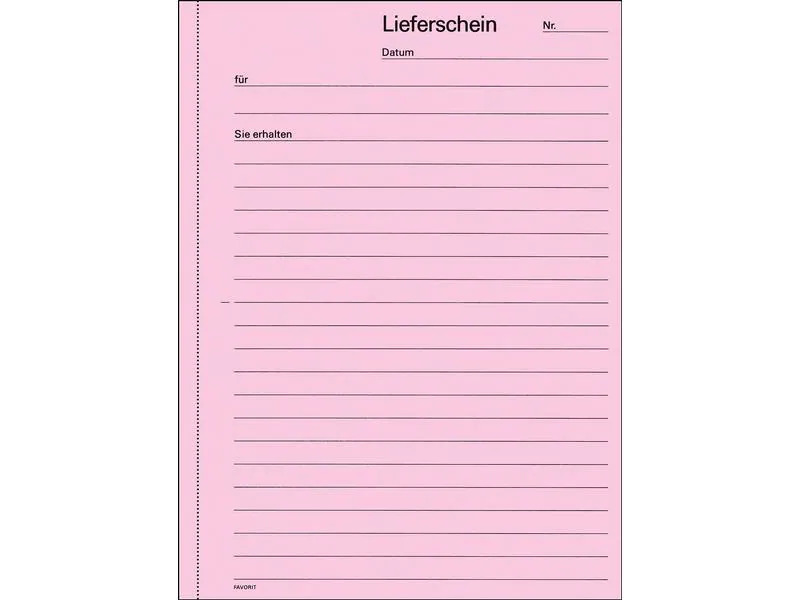 Favorit Durchschreibeblock A5 Lieferschein, Rot/Weiss