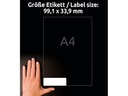 Avery Zweckform Adressetiketten L7162-100  99.1 x 33.9 mm