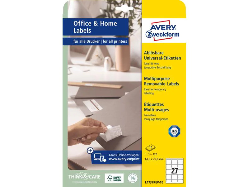 Avery Zweckform Hinweis-Etiketten Set 63.5 x 29.6 mm, 10 Blatt