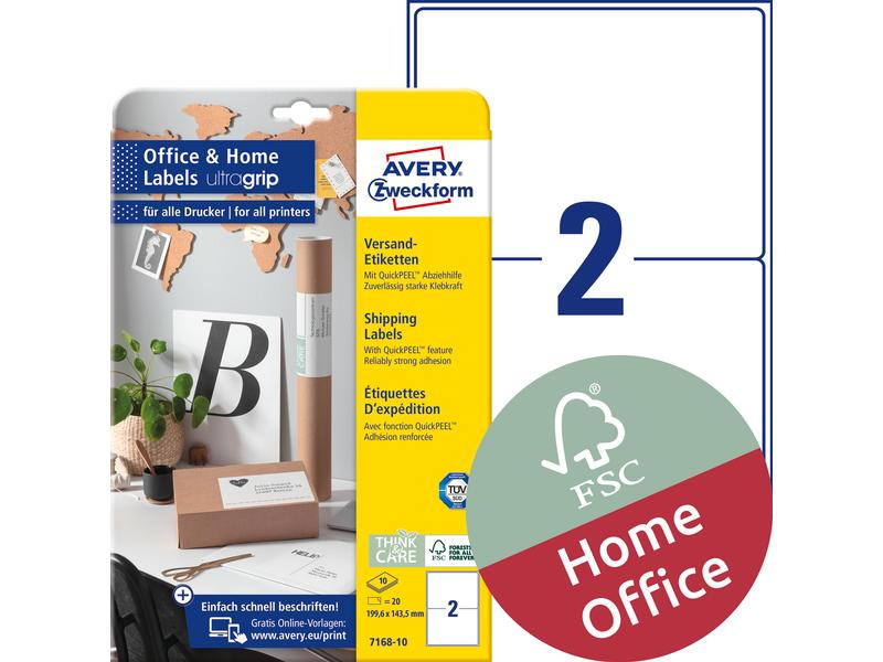 Avery Zweckform Hinweis-Etiketten Set Ø 199.6 x 143.5 mm, 10 Blatt