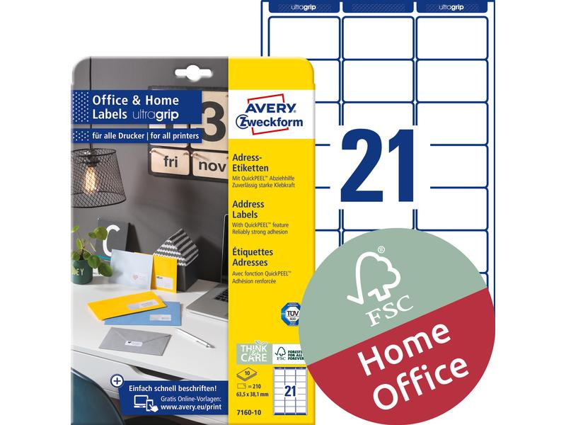 Avery Zweckform Hinweis-Etiketten Set Ø 63.5 x 38.1 mm, 10 Blatt