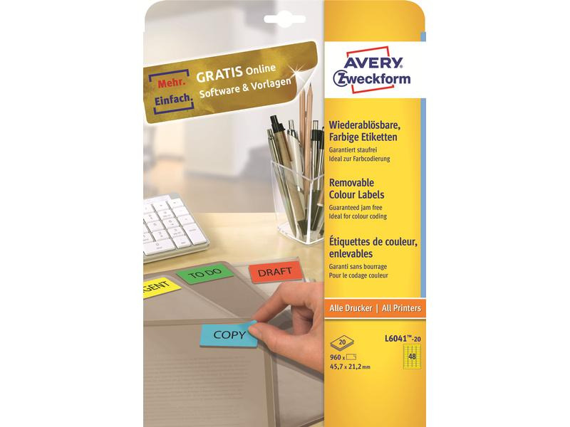 Avery Zweckform Mini-Etiketten 45.7 x 21.2 mm, 20 Blatt