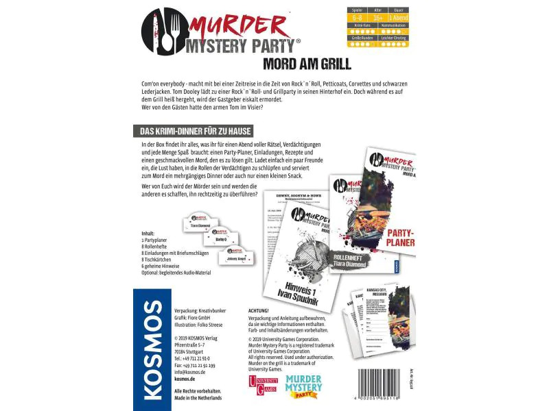 Kosmos Partyspiel Murder Mystery Party: Mord am Grill