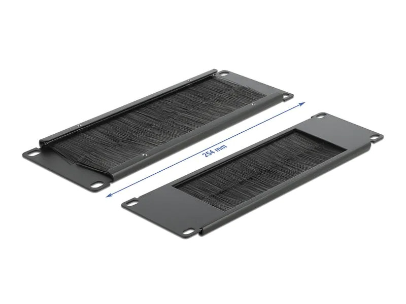 Delock Bürstenleiste 2HE 10 Rack, Schwarz