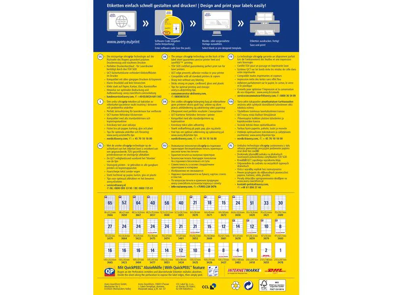 Avery Zweckform Universal-Etiketten 3418 200 x 297 mm