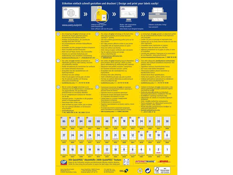 Avery Zweckform Universal-Etiketten 3425 105 x 57 mm