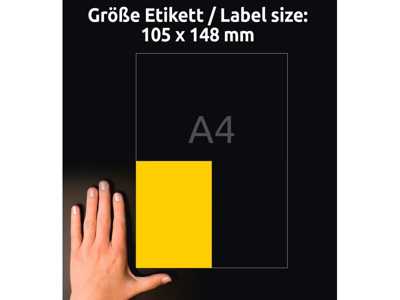 Avery Zweckform Universal-Etiketten 3459 105 x 148 mm, Gelb