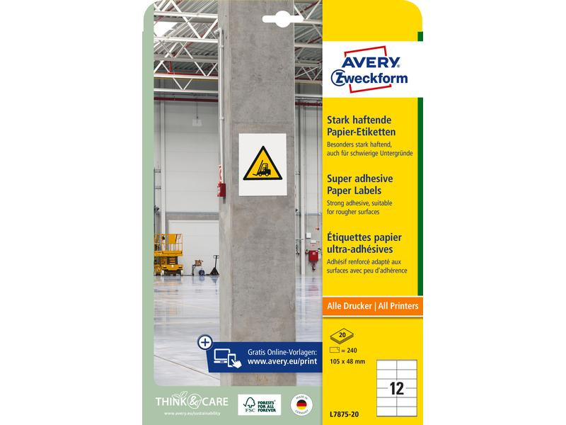 Avery Zweckform Universal-Etiketten L7875-20 105 x 48 mm