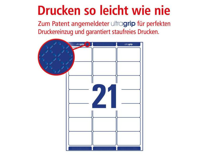 Avery Zweckform Versand-Etiketten L7160 63.5 x 38.1 mm