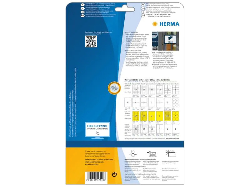 HERMA Outdoor-Etiketten 9500 210 x 297 mm, 10 Etiketten