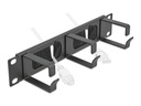 Delock Bürstenleiste mit 3 Bügeln, 1HE 10 Rack, Schwarz