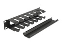 Delock Kabelführungspanel 1HE 10 Rack, Schwarz