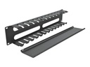 Delock Kabelführungspanel 2HE mit 4 Öffnungen 19 Rack, Schwarz