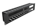 Delock Kabelführungspanel 2HE mit 4 Öffnungen 19 Rack, Schwarz