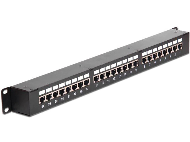 Delock Patchpanel 24 Port, Cat.6 STP 19-Rack Kupplung