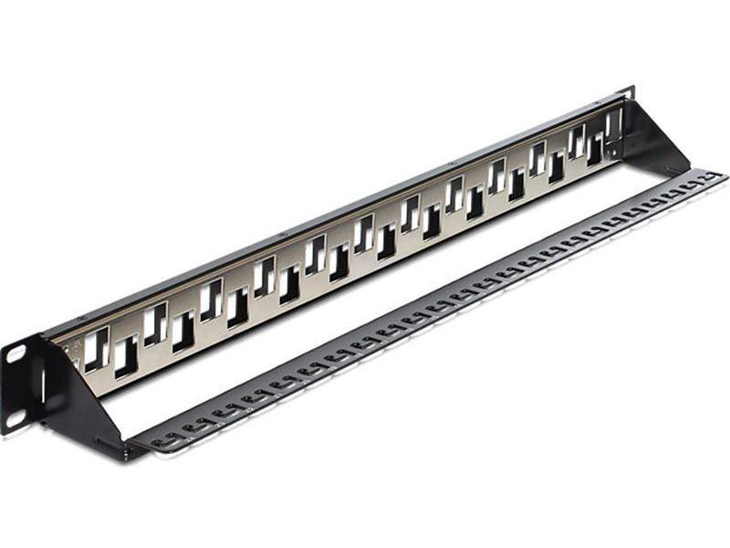 Delock Patchpanel 24 Port, Keystone 19-Rack versetzt
