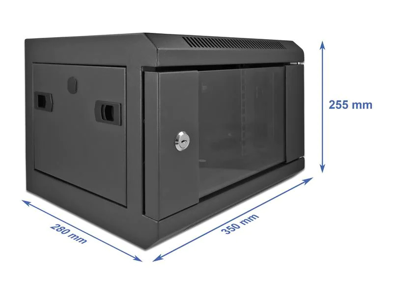 Delock Wandschrank 10 mit Glastür 10 / 4HE / Schwarz