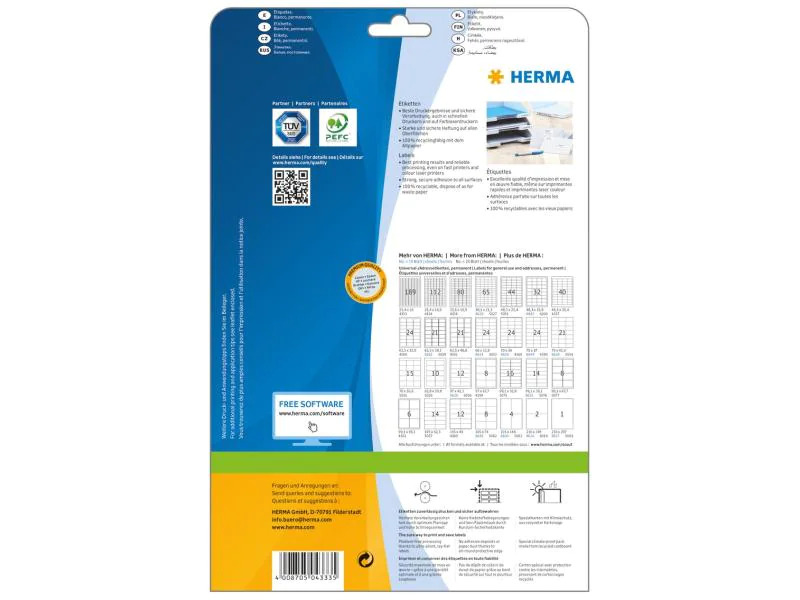 HERMA Universal-Etiketten 4333 25.4 x 10 mm, 4725 Etiketten