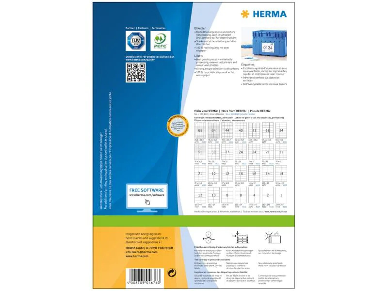 HERMA Universal-Etiketten 4676 105 x 148 mm, 400 Etiketten