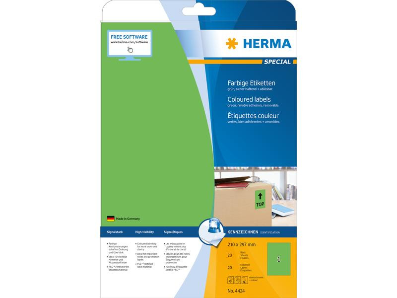 HERMA Universal-Etiketten A4 210 x 297 mm Grün
