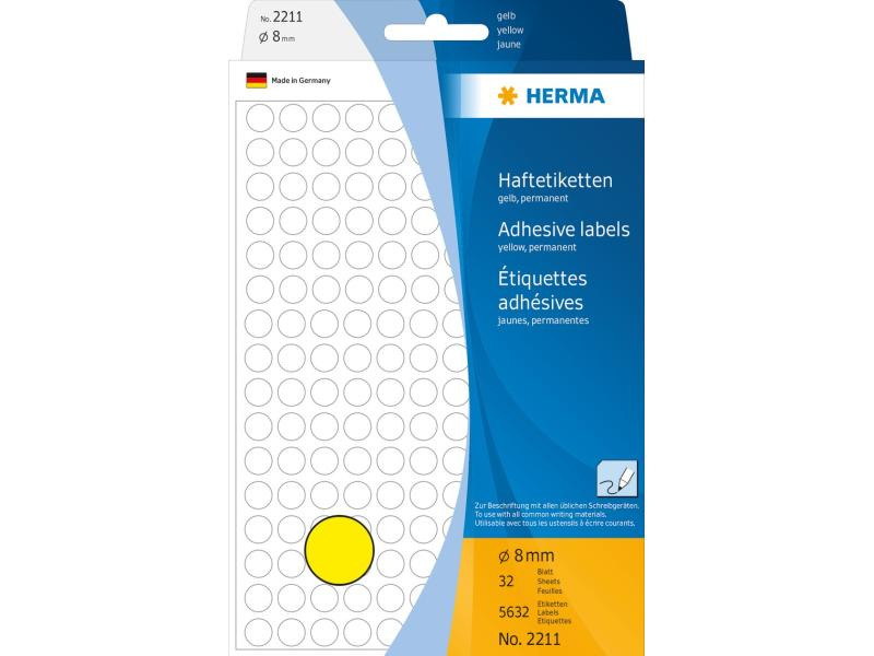 HERMA Vielzweck-Etiketten 2211 Gelb, 32 Blatt