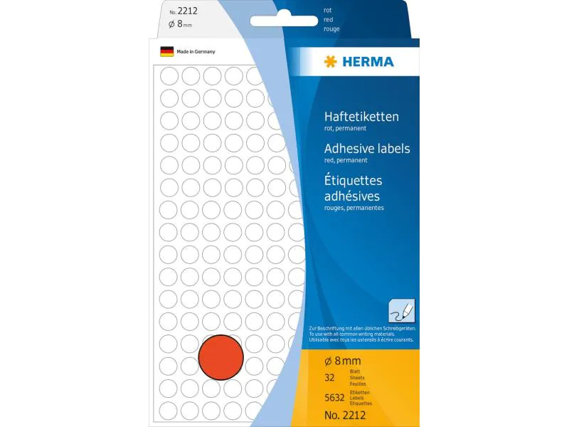 HERMA Vielzweck-Etiketten 2212 Rot, 32 Blatt