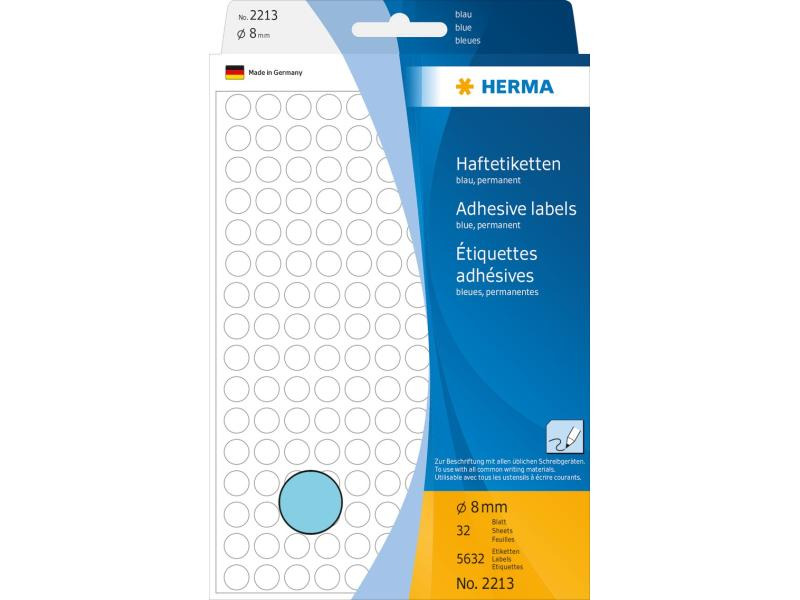 HERMA Vielzweck-Etiketten 2213 Blau, 32 Blatt