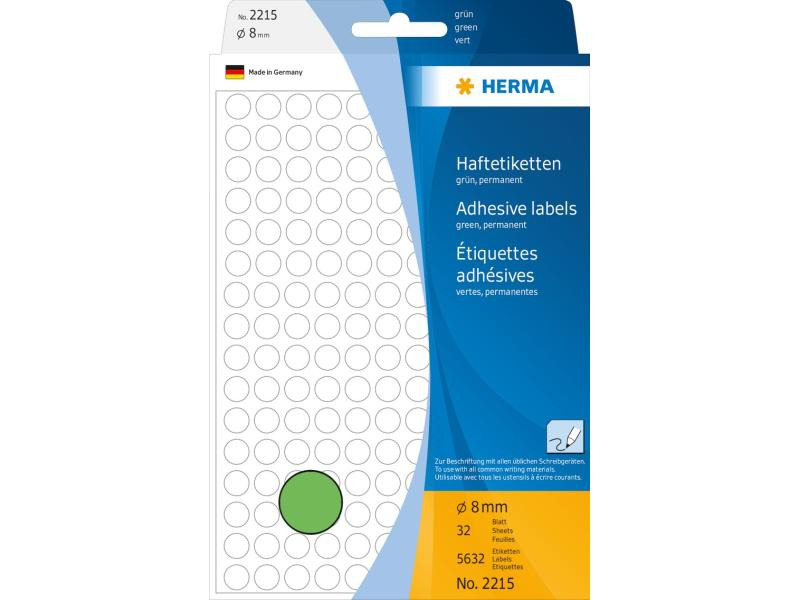 HERMA Vielzweck-Etiketten 2215 Grün, 32 Blatt