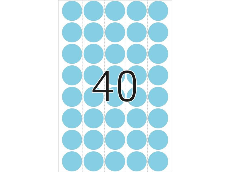 HERMA Vielzweck-Etiketten A4, 2253 Blau Ø 19 mm, 32 Blatt