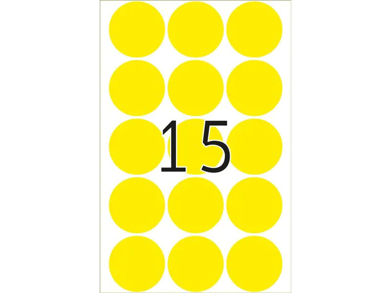 HERMA Vielzweck-Etiketten A4, 2271 Gelb Ø 32 mm, 32 Blatt